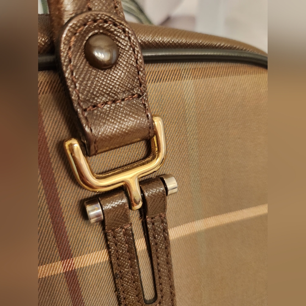 Burberrys Brown Nova Check Plaid Canvas And Leather Bag. Gorgeous Vintage Bag! - Picture 16 of 16